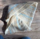 Vintage Donegal Design 100% pure wool blanket scarf Blue Photo 0