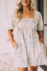 Floral Print Babydoll Dress Photo 0