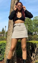 Charlie Holiday Plaid Belted Skirt Photo 0