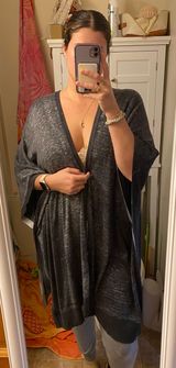 Lululemon Gray Oversized Short Sleeve Sweater Cardigan Photo 0