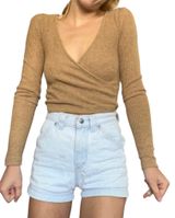 Brandy Melville Long Sleeve V Neck Crop Top Photo 0