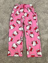 Hello Kitty Pink & Red Fleece Pajama Pants Medium Photo 0