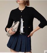 J. Crew Odette Cable-Knit Sweater Lady Jacket in Cotton-Blend Bouclé Size: M Photo 0
