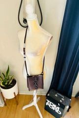 REBECCA MINKOFF Megan Mini Feed Crossbody Leather Bag, Dark Brown/Purple. NWOT Photo 0