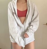 light gray zip up hoodie Size M Photo 0