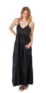 Zenana Outfitters NWOT Black Tiered Maxi Dress, Size Medium Photo 0
