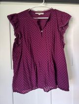 Loft Women's Purple Eyelet Top Photo 0