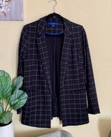 Apt. 9 Black Grid Blazer Jacket Photo 0