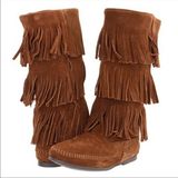 Minnetonka Fringe Suede Moccasin Boots Photo 0