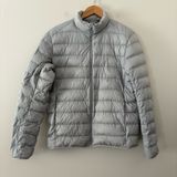 Uniqlo Women’s Ultra Light Down Jacket Puffer with Packable Bag Light Gray Sz M Photo 0