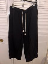Cropped Black Linen Pants Photo 0