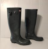 Hunter Original Tall Gloss grey rain boots women size 7 M Photo 0