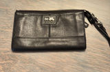 Coach Wristlet Leather Black Wallet Photo 0