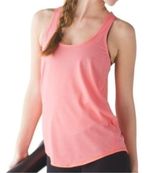 Lululemon 4 Heathered Very Light Flare Orange Salute the Sun Singlet II Tank Top Photo 0