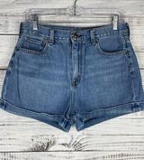 American Eagle Mom Short Jean Denim size 10 Medium Wash 100% Cotton High Rise Photo 0