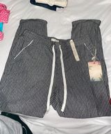 Kiss & Cry Linen Beach Drawstring Pants Multi Size L Photo 0