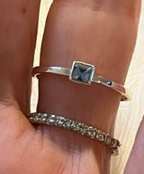 Macy's MO Thai Stamped Sterling Silver Topaz Ring Set Of 3 Stacking Rings Photo 0