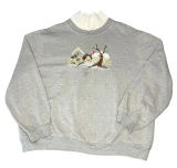 Vintage Southern Lady Womens XL Gray Winter Crewneck Pullover Sweatshirt Sweater Photo 0