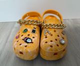 Crocs Women's Classic Platform Graphic Clogs Orange yellow white Sorbet Size 7 Photo 0