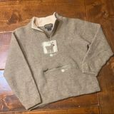 Woolrich Tan Wool 1/4 zip pullover sweater reindeer small Photo 0