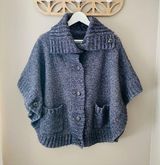 aerie Button Up Poncho Sweater Charcoal Gray Sz XS Photo 0
