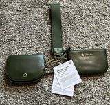 Lululemon Dual Pouch Wristlet “Cactus” Leather NWT Photo 0