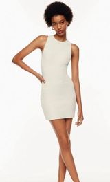 Aritzia Babaton Sculpt Knit Racer Mini Dress in Cream Photo 0