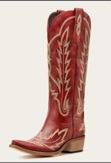 Red Tall embroidered Cowboy Boots Size 8 Photo 0
