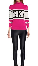 Antonio Melani Active Ski Motif Ribbed Turtleneck Long Sleeve Statement Sweater Photo 0