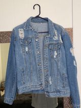 Lips Sequin Denim Jacket Size M Photo 0