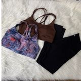 Lululemon Align Sports Bras and Leggings Size 6 Brown Abstract Print Photo 0