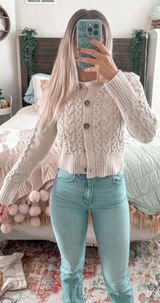 Beige Button Up Cardigan  Photo 0
