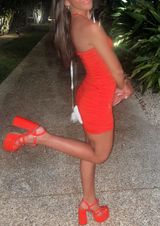 EGO Red Platform Heels Photo 0