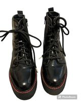 Steve Madden Cool Planet black patent leather Kreed platform Boots size 6 Photo 0