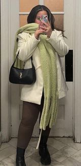 Light green mint chunky scarf  Photo 0