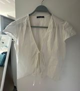 Brandy Melville White Tie Front Top Photo 0