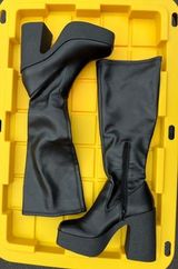 Abound Black pleather platform boots knee high Photo 0