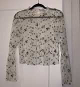 Ro & De sheer mesh floral patterned top Photo 0
