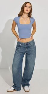 Blue Garage Square Neck Top Photo 0