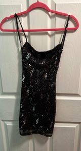 Lucy in the Sky Black Glitter Dress Photo 0