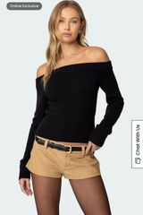 Edikted Elona Off-The-Shoulder Knit Top Photo 0