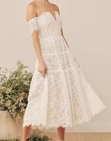 Lulus White Lace Midi Dress Photo 0