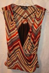 A BYER M Orange Brown Striped Top Photo 0