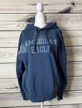 Super Soft Blue Distressed Oversized Hooded Sweatshirt Photo 0