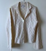 Pendleton   100% Merino Wool One Button Cable Knit Cardigan Sweater Ivory SZ M Photo 0
