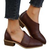 Brown Faux Leather Boots Booties with Cutout Sides Size 8 New Photo 0