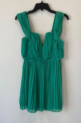 Do + Be Green Off The Shoulder Pleated Mini Dress Size Small NWT Photo 0