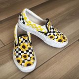 Vans sunflowers slip on platforms, Size 7 women’s/5.5 men’s Photo 0