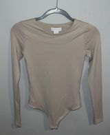 House of Harlow 1960 Gray Long Sleeve Bodysuit Photo 0