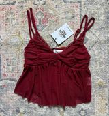 Princess Polly Corella Top Burgundy Photo 0